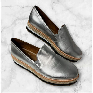 Crown Vintage Bina Silver Platform Espadrille Loafers Size 8